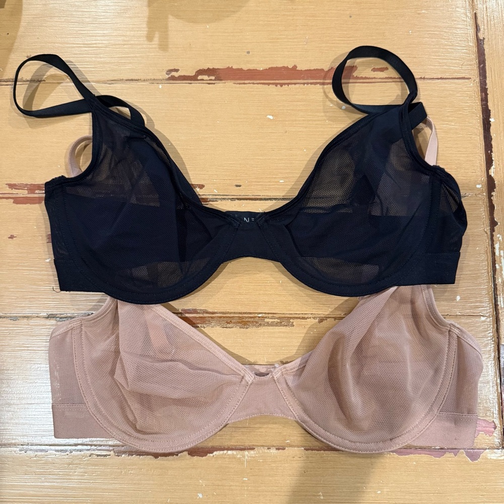Negative - A Pair of Sieve Bra Size 34C
Black and Nude